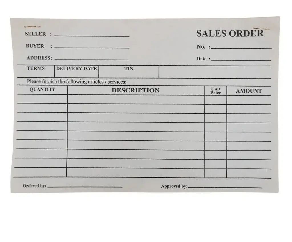 BUSINESS FORM RECIEPT- PURCHASE ORDER