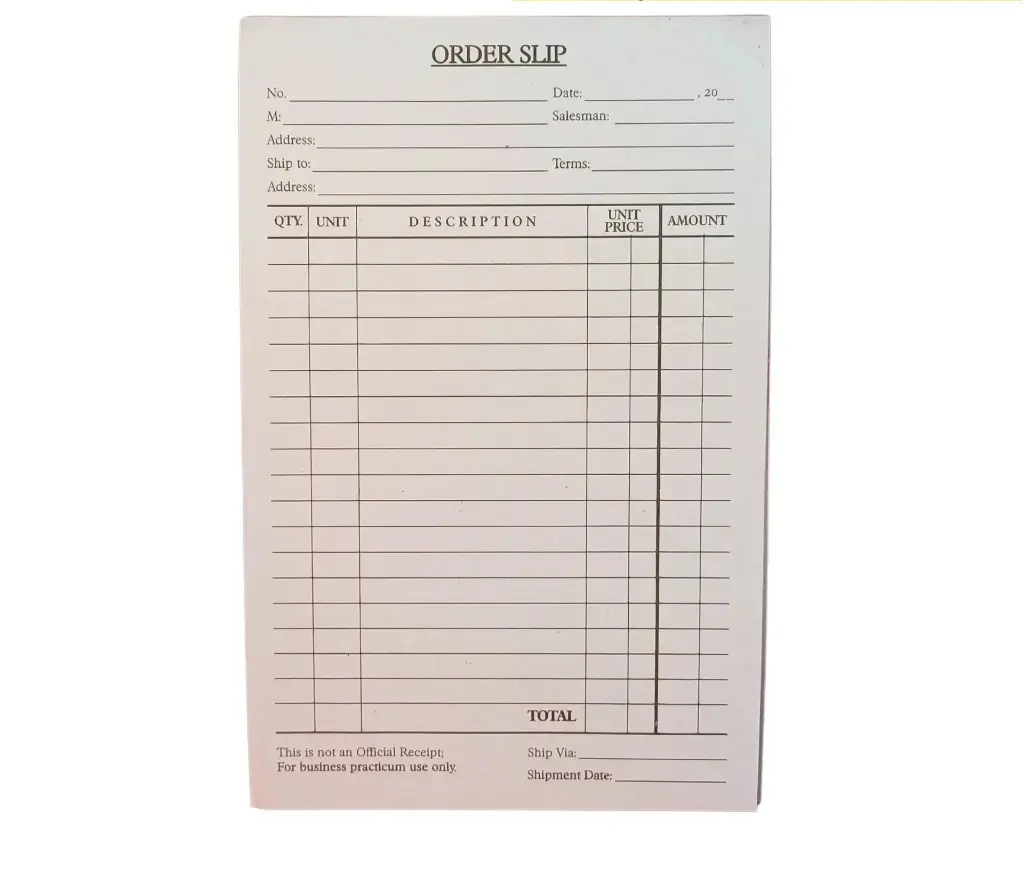 BUSINESS FORM RECIEPT- SALES ORDER SLIP- BIG