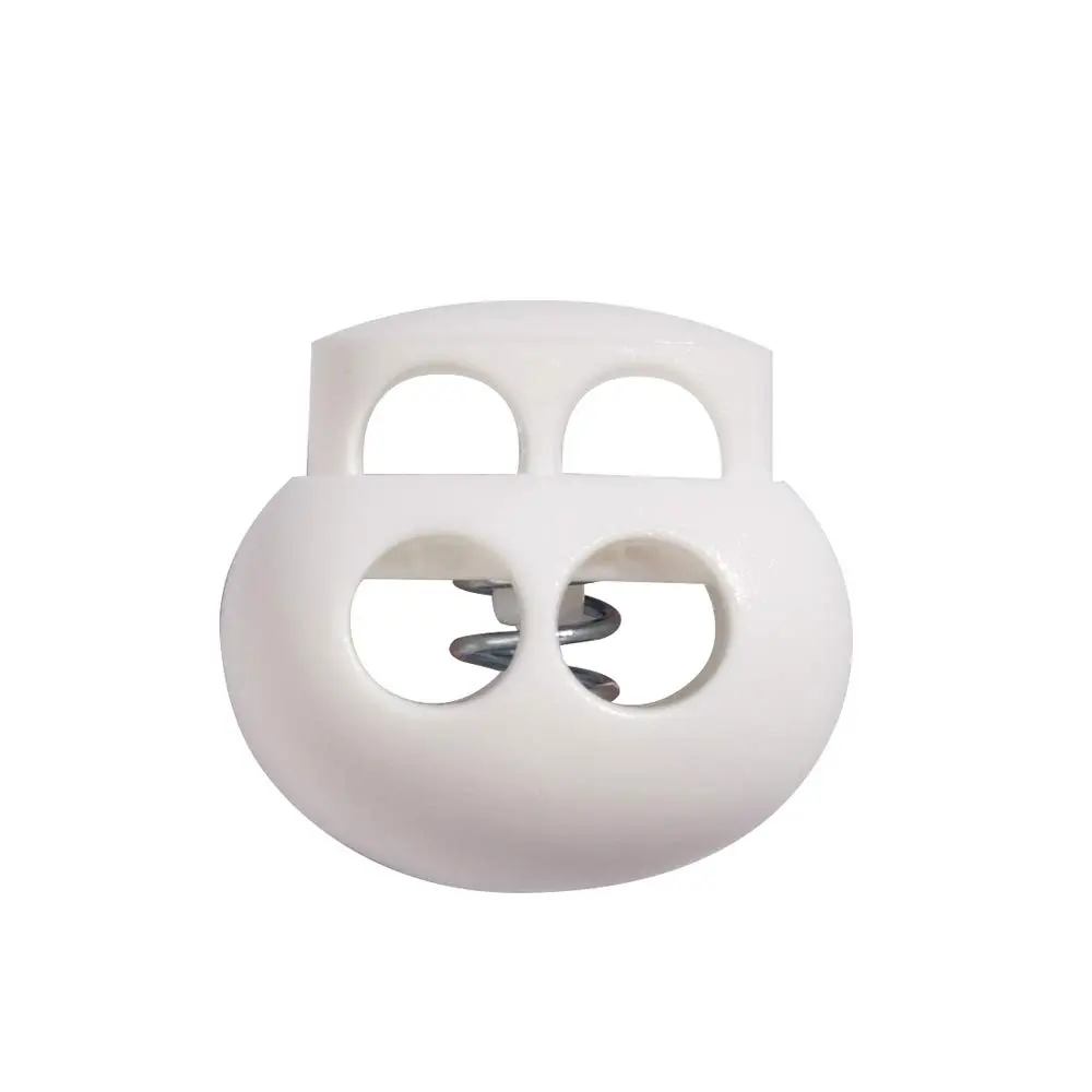 SCHOOL SUPPLIES:DOUBLE HOLE FLAT CORD STOPPER - WHITE 
