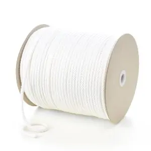 WHITE POLYESTER COTTON ROUND DRAWSTRING CORD 5MM-1KG 