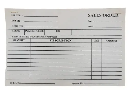 BUSINESS FORM RECIEPT- SALES ORDER B- HORIZONTAL