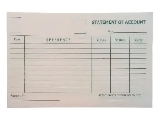 BUSINESS FORM RECIEPT- STATEMENT OF ACCOUNT