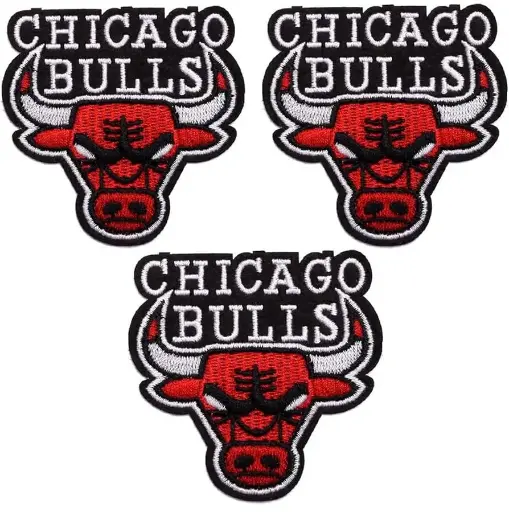 SEWING SUPPLIES:IRON ON EMBROIDERED NBA PATCH - BULLS 