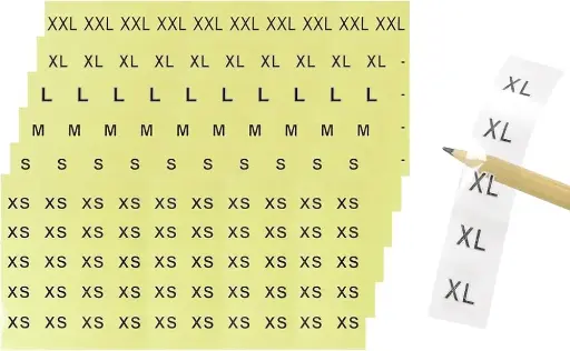 STICKER:TRANSPARENT CLOTHING LABEL STICKER- 2XL 